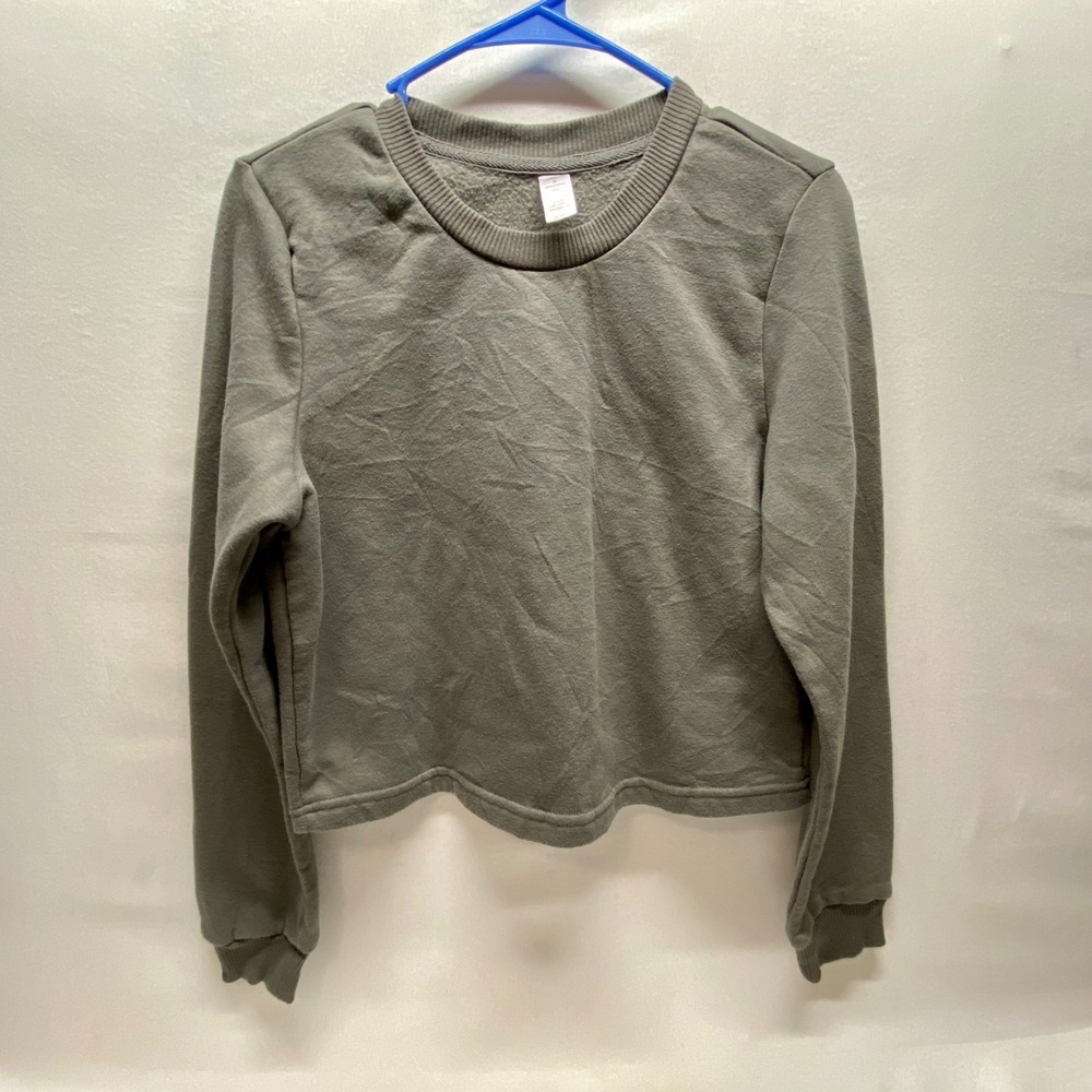 90 Degree Sweatshirt Women's Small Graphite Grey Cropped Reflex Crewneck Top EUC